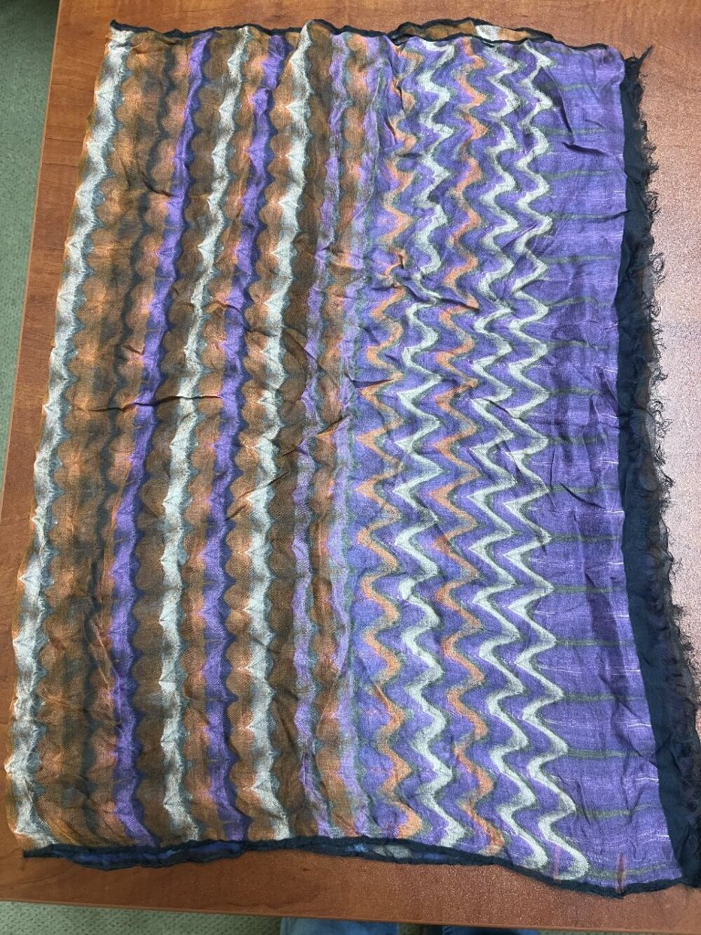 NWOT Missoni Cashmere Modal Oversized Scarf Multicolor Blue Purple Orange
